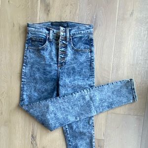 Veronica beard high rise skinny acid wash